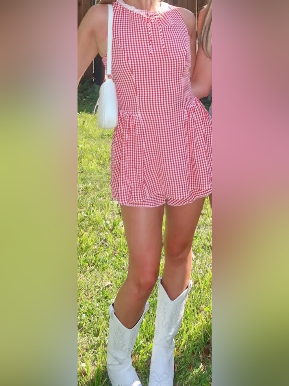 Altar'd State Red and White Gingham Sundress - Picture 2 of 3